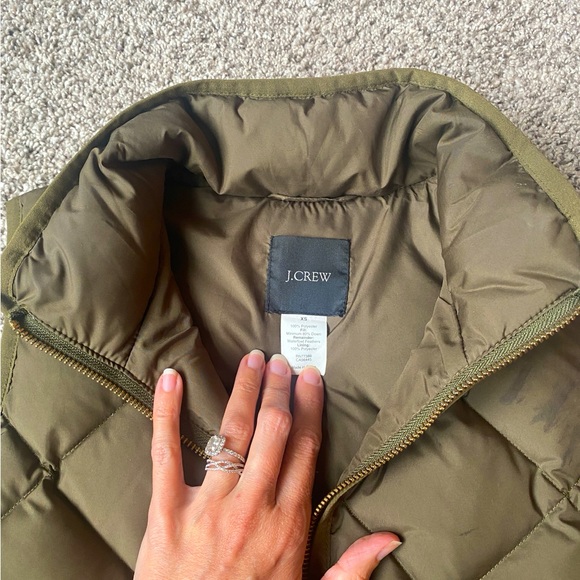 J.Crew Olive Quilted Puffer Vest - Picture 4 of 8
